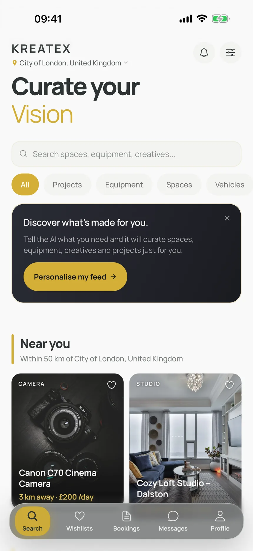 Kreatex app: Discover near you